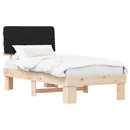 Sengestel med Polstret Hovedgavl Sort 100 x 200 cm