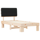 Sengestel med Polstret Hovedgavl Sort 75 x 190 cm