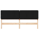 Polstret sengegavl Brun og sort 180 cm Massiv fyrretræ