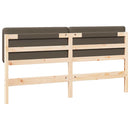 Polstret sengegavl Brun og Taupe 180 cm Massiv fyrretræ