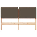 Polstret sengegavl Brun og Taupe 140 cm Massiv fyrretræ