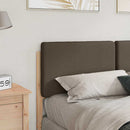 Polstret sengegavl Brun og Taupe 135 cm Massiv fyrretræ