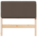 Polstret sengegavl Brun og Taupe 90 cm Massiv fyrretræ