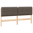Polstret sengegavl Brun og Taupe 180 cm Massiv fyrretræ