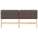 Polstret sengegavl Brun og Taupe 180 cm Massiv fyrretræ