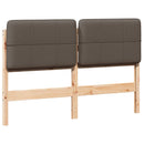 Polstret sengegavl Brun og Taupe 140 cm Massiv fyrretræ