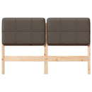 Polstret sengegavl Brun og Taupe 140 cm Massiv fyrretræ