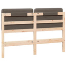 Polstret sengegavl Brun og Taupe 120 cm Massiv fyrretræ