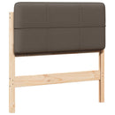 Polstret sengegavl Brun og Taupe 80 cm Massiv fyrretræ