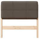 Polstret sengegavl Brun og Taupe 80 cm Massiv fyrretræ