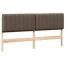 Polstret sengegavl Brun og Taupe 180 cm Massiv fyrretræ