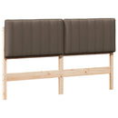 Polstret sengegavl Brun og Taupe 160 cm Massiv fyrretræ
