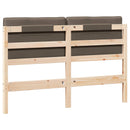 Polstret sengegavl Brun og Taupe 150 cm Massiv fyrretræ