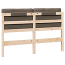 Polstret sengegavl Brun og Taupe 140 cm Massiv fyrretræ