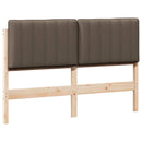 Polstret sengegavl Brun og Taupe 135 cm Massiv fyrretræ