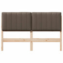 Polstret sengegavl Brun og Taupe 135 cm Massiv fyrretræ