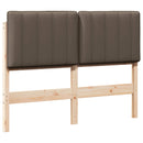 Polstret sengegavl Brun og Taupe 120 cm Massiv fyrretræ