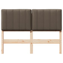 Polstret sengegavl Brun og Taupe 120 cm Massiv fyrretræ