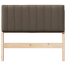 Polstret sengegavl Brun og Taupe 100 cm Massiv fyrretræ