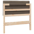 Polstret sengegavl Brun og Taupe 90 cm Massiv fyrretræ