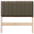Polstret sengegavl Brun og Taupe 90 cm Massiv fyrretræ