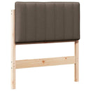 Polstret sengegavl Brun og Taupe 80 cm Massiv fyrretræ