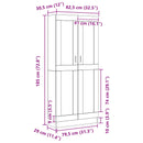 Bogskab 3 niveauer 82,5 x 30,5 x 185 cm Konstrueret træ Sort eg