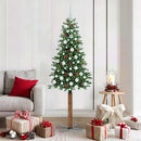 Slankt Juletræ Grøn 180 cm PVC og Massiv Fyrretræ