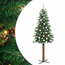 Slankt Juletræ Grøn 180 cm PVC og Massiv Fyrretræ