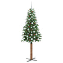 Slankt Juletræ Grøn 180 cm PVC og Massiv Fyrretræ