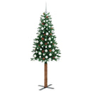 Slankt Juletræ Grøn 180 cm PVC og Massiv Fyrretræ