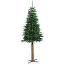 Slankt Juletræ Grøn 180 cm PVC og Massiv Fyrretræ