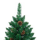 Slankt Juletræ Grøn 210 cm PVC og Massiv Fyrretræ