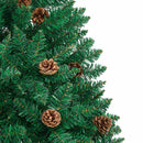 Slankt Juletræ Grøn 210 cm PVC og Massiv Fyrretræ
