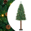 Slankt Juletræ Grøn 210 cm PVC og Massiv Fyrretræ