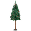 Slankt Juletræ Grøn 210 cm PVC og Massiv Fyrretræ