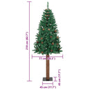 Slankt Juletræ Grøn 210 cm PVC og Massiv Fyrretræ