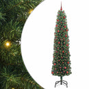 Kunstigt juletræ med stativ Grøn 210 cm PVC og Stål og Plastik