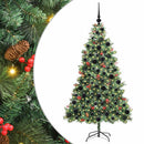 Kunstigt juletræ 300 LED'er Varm hvid PVC og metal Grøn