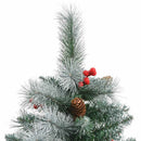 Kunstigt juletræ Grøn og hvid 180 cm PVC og metal og plast