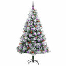 Kunstigt juletræ Grøn og hvid 180 cm PVC og metal og plast