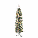 Kunstigt slankt juletræ Grøn og Hvid 120 cm