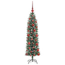 Kunstigt slankt juletræ Grøn og Hvid 120 cm