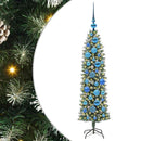 Kunstigt slankt juletræ Grøn og Hvid 120 cm