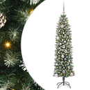 Kunstigt slankt juletræ Grøn og Hvid 150 cm