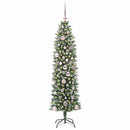Kunstigt slankt juletræ Grøn og Hvid 150 cm