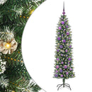 Kunstigt slankt juletræ Grøn og Hvid 150 cm