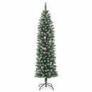 Kunstigt slankt juletræ Grøn og Hvid 150 cm