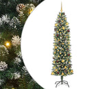 Kunstigt slankt juletræ Grøn og Hvid 210 cm