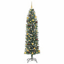 Kunstigt slankt juletræ Grøn og Hvid 210 cm
